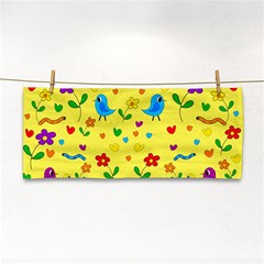 Yellow Cute Birds And Flowers Pattern Cosmetic Storage Cases by Valentinaart