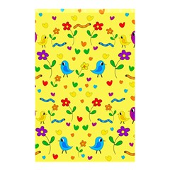 Yellow Cute Birds And Flowers Pattern Shower Curtain 48  X 72  (small)  by Valentinaart