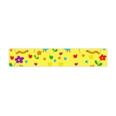 Yellow Cute Birds And Flowers Pattern Flano Scarf (mini) by Valentinaart