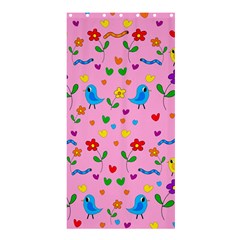 Pink Cute Birds And Flowers Pattern Shower Curtain 36  X 72  (stall)  by Valentinaart