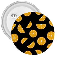 Oranges Pattern - Black 3  Buttons by Valentinaart