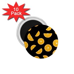 Oranges Pattern - Black 1 75  Magnets (10 Pack)  by Valentinaart