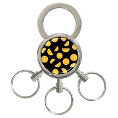 Oranges Pattern - Black 3-ring Key Chains by Valentinaart