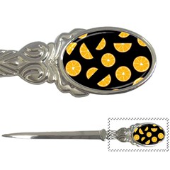 Oranges Pattern - Black Letter Openers by Valentinaart