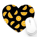 Oranges pattern - black Heart Mousepads Front