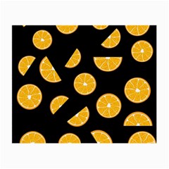 Oranges Pattern - Black Small Glasses Cloth (2-side) by Valentinaart