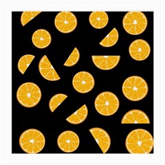 Oranges Pattern - Black Medium Glasses Cloth (2-side) by Valentinaart