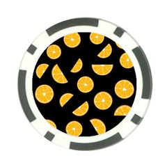 Oranges Pattern - Black Poker Chip Card Guards by Valentinaart