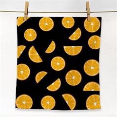 Oranges Pattern - Black Face Towel by Valentinaart