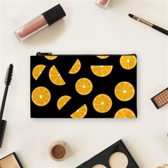 Oranges Pattern - Black Cosmetic Bag (small)  by Valentinaart