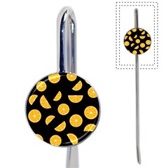 Oranges Pattern - Black Book Mark by Valentinaart