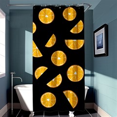 Oranges Pattern - Black Shower Curtain 36  X 72  (stall)  by Valentinaart