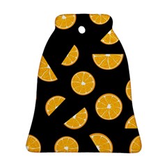 Oranges Pattern - Black Bell Ornament (2 Sides) by Valentinaart