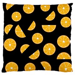 Oranges Pattern - Black Standard Flano Cushion Case (one Side) by Valentinaart