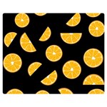 Oranges pattern - black Double Sided Flano Blanket (Medium)  60 x50  Blanket Front