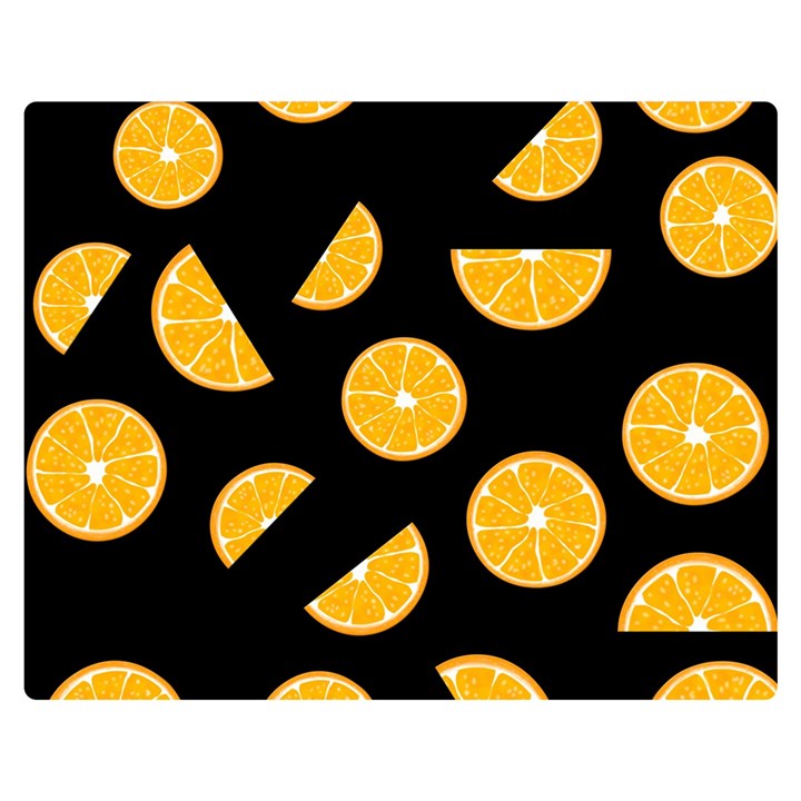 Oranges pattern - black Double Sided Flano Blanket (Medium) 