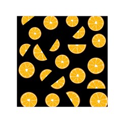 Oranges Pattern - Black Small Satin Scarf (square) by Valentinaart