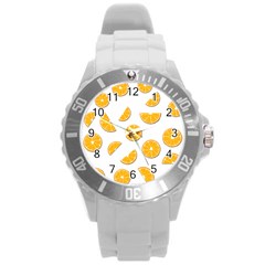 Oranges Round Plastic Sport Watch (l) by Valentinaart