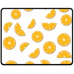 Oranges Double Sided Fleece Blanket (medium)  by Valentinaart