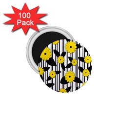 Yellow Floral Pattern 1 75  Magnets (100 Pack)  by Valentinaart