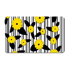 Yellow Floral Pattern Magnet (rectangular) by Valentinaart