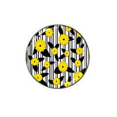 Yellow Floral Pattern Hat Clip Ball Marker (10 Pack) by Valentinaart