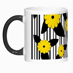 Yellow Floral Pattern Morph Mugs by Valentinaart