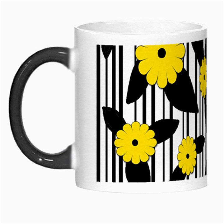 Yellow floral pattern Morph Mugs