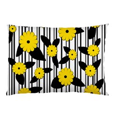 Yellow Floral Pattern Pillow Case