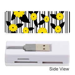 Yellow Floral Pattern Memory Card Reader (stick)  by Valentinaart