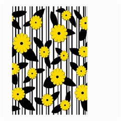 Yellow Floral Pattern Small Garden Flag (two Sides) by Valentinaart