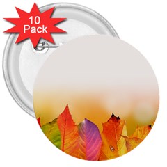 Autumn Leaves Colorful Fall Foliage 3  Buttons (10 Pack)  by Amaryn4rt