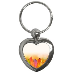 Autumn Leaves Colorful Fall Foliage Key Chains (heart)  by Amaryn4rt