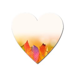 Autumn Leaves Colorful Fall Foliage Heart Magnet by Amaryn4rt