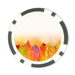 Autumn Leaves Colorful Fall Foliage Poker Chip Card Guards (10 Pack)  by Amaryn4rt