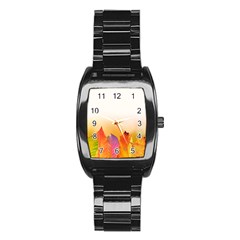 Autumn Leaves Colorful Fall Foliage Stainless Steel Barrel Watch by Amaryn4rt