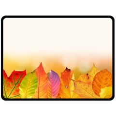 Autumn Leaves Colorful Fall Foliage Double Sided Fleece Blanket (large)  by Amaryn4rt