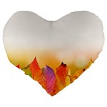 Autumn Leaves Colorful Fall Foliage Large 19  Premium Flano Heart Shape Cushions Back