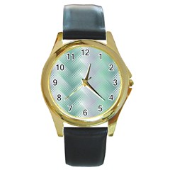 Background Bubblechema Perforation Round Gold Metal Watch by Amaryn4rt