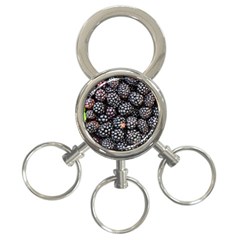 Blackberries Background Black Dark 3-ring Key Chains by Amaryn4rt