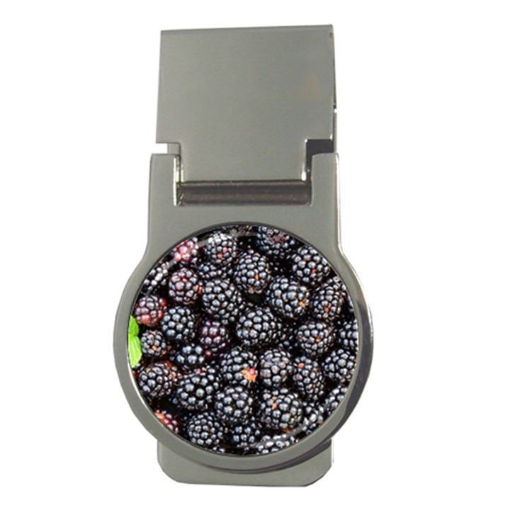 Blackberries Background Black Dark Money Clips (Round) 