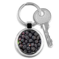 Blackberries Background Black Dark Key Chains (round)  by Amaryn4rt