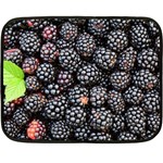 Blackberries Background Black Dark Double Sided Fleece Blanket (Mini)  35 x27  Blanket Front