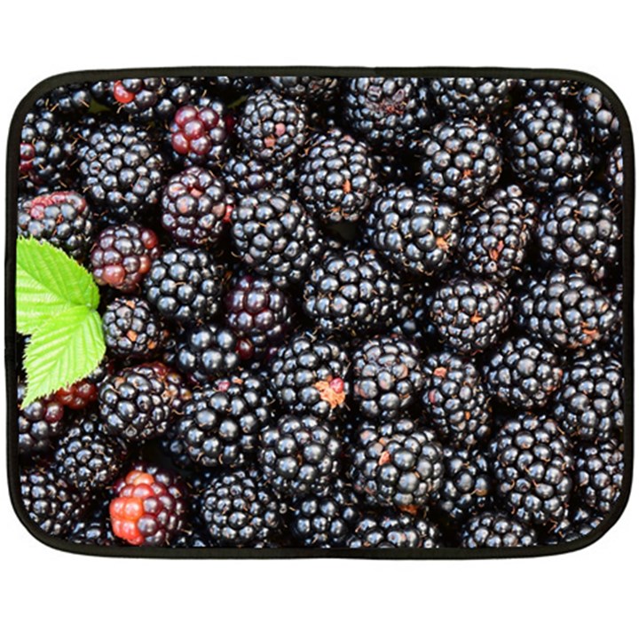 Blackberries Background Black Dark Double Sided Fleece Blanket (Mini) 