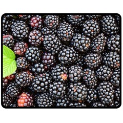 Blackberries Background Black Dark Fleece Blanket (medium)  by Amaryn4rt