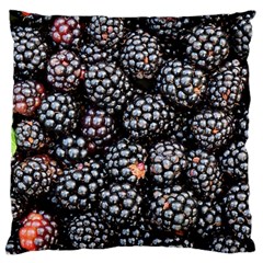 Blackberries Background Black Dark Large Cushion Case (one Side) by Amaryn4rt