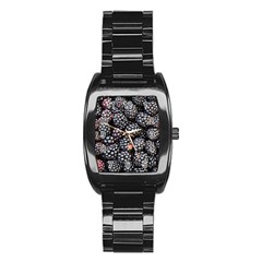 Blackberries Background Black Dark Stainless Steel Barrel Watch by Amaryn4rt