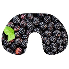 Blackberries Background Black Dark Travel Neck Pillows by Amaryn4rt