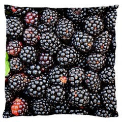 Blackberries Background Black Dark Large Flano Cushion Case (two Sides) by Amaryn4rt