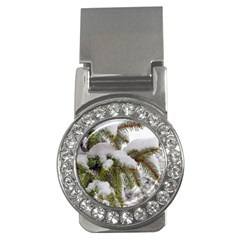 Brad Snow Winter White Green Money Clips (CZ) 